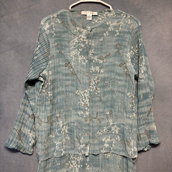 Vintage Rafael Maxi Dress Cardigan Set Textured Pleat Medium Cottagecore Granny - Picture 3 of 10